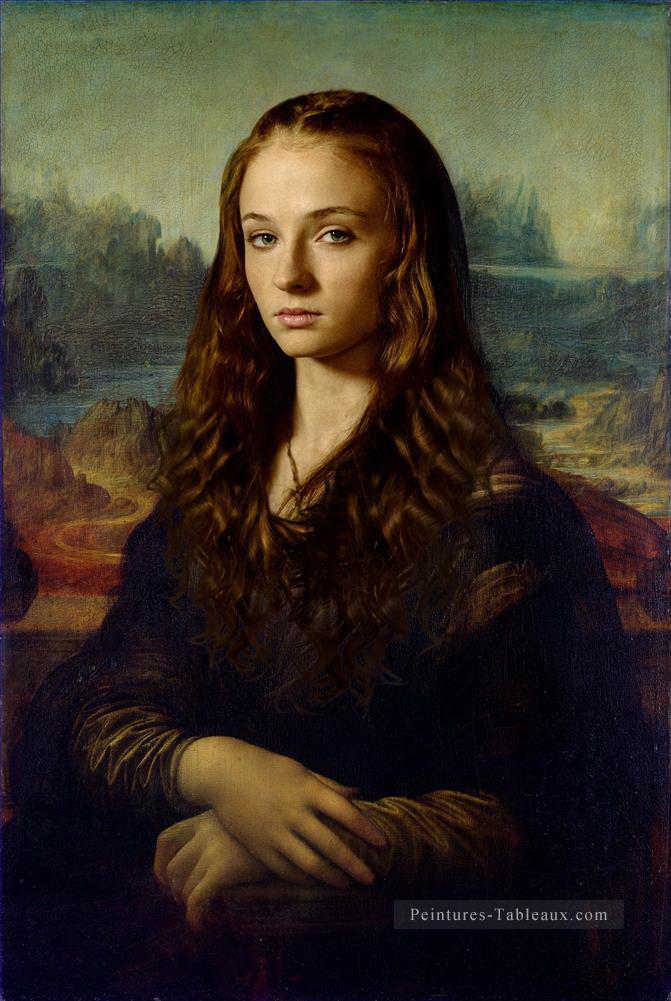 Portrait de Sansa Stark dans le rôle de Mona Lisa Le Trône de fer Peintures à l'huile